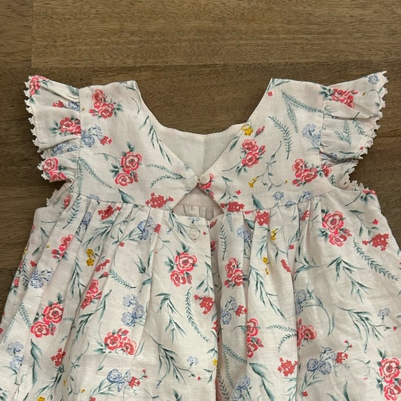 Janie and Jack Floral Ruffle Sleeve Dress Size 12-18M - Picture 5 of 7